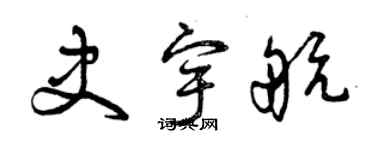 曾庆福史宇航草书个性签名怎么写