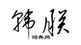 梁锦英韩朕草书个性签名怎么写