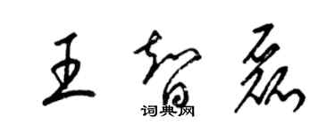 梁锦英王智磊草书个性签名怎么写