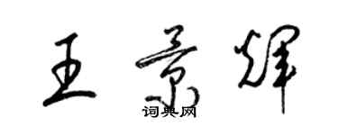 梁锦英王景辉草书个性签名怎么写