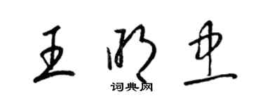 梁锦英王明忠草书个性签名怎么写