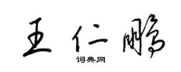 梁锦英王仁鹏草书个性签名怎么写