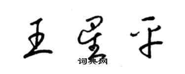 梁锦英王星平草书个性签名怎么写