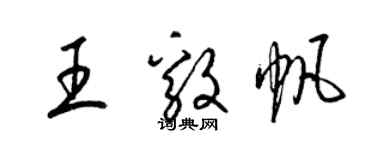 梁锦英王毅帆草书个性签名怎么写