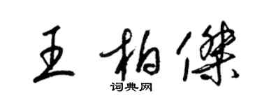 梁锦英王柏杰草书个性签名怎么写