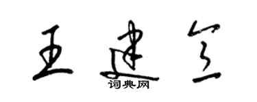 梁锦英王建意草书个性签名怎么写