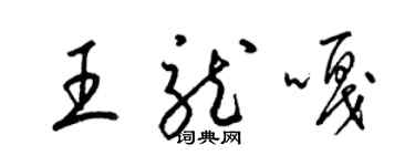 梁锦英王龙嘎草书个性签名怎么写