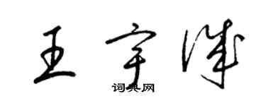 梁锦英王宇诚草书个性签名怎么写