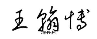 梁锦英王翰博草书个性签名怎么写