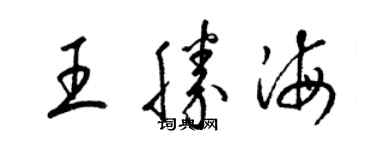 梁锦英王胜海草书个性签名怎么写