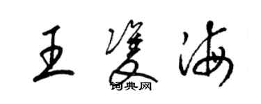 梁锦英王双海草书个性签名怎么写