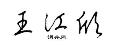 梁锦英王江欣草书个性签名怎么写