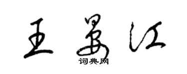 梁锦英王晏江草书个性签名怎么写