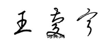 梁锦英王庆宁草书个性签名怎么写