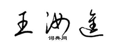 梁锦英王汝进草书个性签名怎么写
