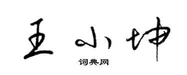 梁锦英王小坤草书个性签名怎么写