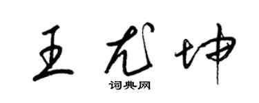 梁锦英王尤坤草书个性签名怎么写