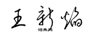 梁锦英王新焰草书个性签名怎么写