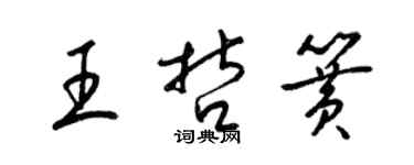 梁锦英王哲簧草书个性签名怎么写
