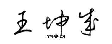 梁锦英王坤成草书个性签名怎么写