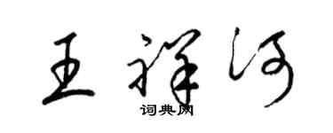 梁锦英王祥河草书个性签名怎么写