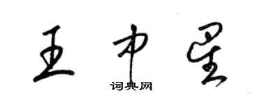 梁锦英王中星草书个性签名怎么写