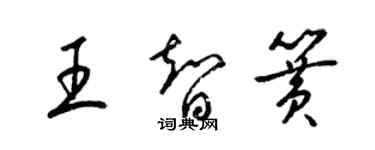 梁锦英王智簧草书个性签名怎么写