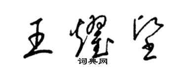 梁锦英王耀坚草书个性签名怎么写