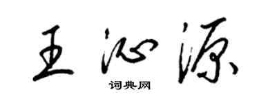 梁锦英王沁源草书个性签名怎么写
