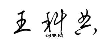 梁锦英王科典草书个性签名怎么写