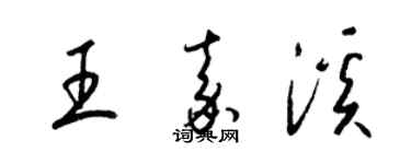 梁锦英王嘉溪草书个性签名怎么写