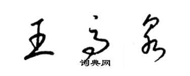 梁锦英王高泉草书个性签名怎么写