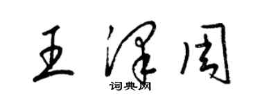 梁锦英王泽周草书个性签名怎么写