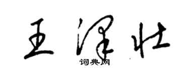 梁锦英王泽壮草书个性签名怎么写