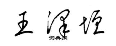 梁锦英王泽垣草书个性签名怎么写
