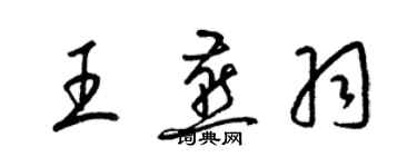 梁锦英王燕羽草书个性签名怎么写