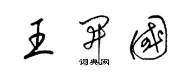 梁锦英王开国草书个性签名怎么写