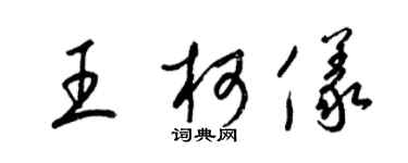 梁锦英王柯仪草书个性签名怎么写