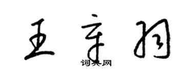 梁锦英王辛羽草书个性签名怎么写