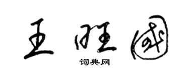 梁锦英王旺国草书个性签名怎么写