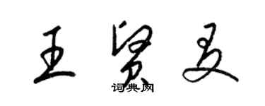 梁锦英王贤友草书个性签名怎么写