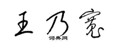 梁锦英王乃宽草书个性签名怎么写