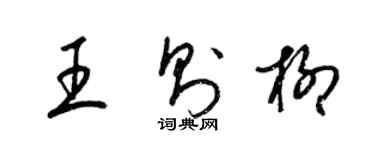 梁锦英王则柳草书个性签名怎么写