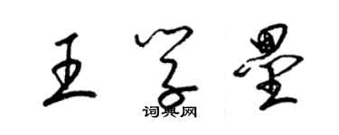 梁锦英王学垒草书个性签名怎么写