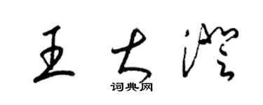 梁锦英王大澄草书个性签名怎么写