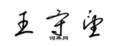 梁锦英王守望草书个性签名怎么写