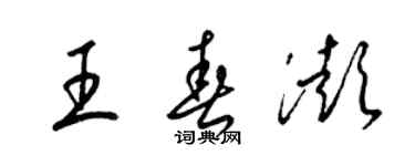 梁锦英王春澎草书个性签名怎么写