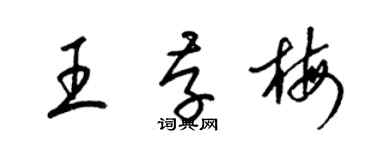 梁锦英王存梅草书个性签名怎么写
