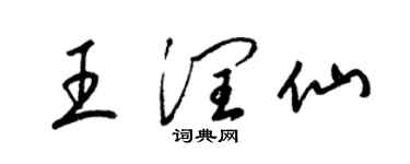 梁锦英王润仙草书个性签名怎么写