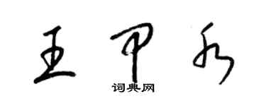 梁锦英王甲水草书个性签名怎么写